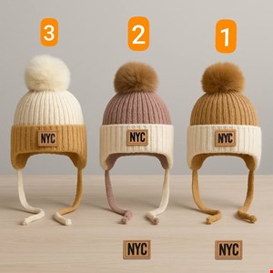 کلاه نوزادی بند دار وارداتی